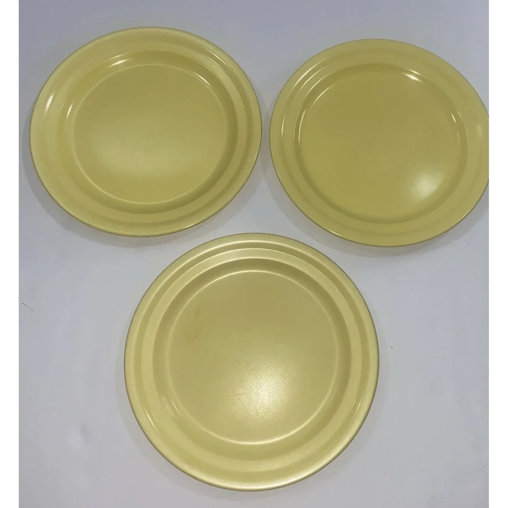 Set Of 3 Harmony House Today Yellow Melmac 9.5 Inch Plates‎